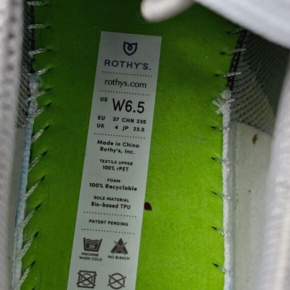 ROTHY'S THE LACE UP - Women's Sneakers - SIZE 6.5 - Picture 10 of 10